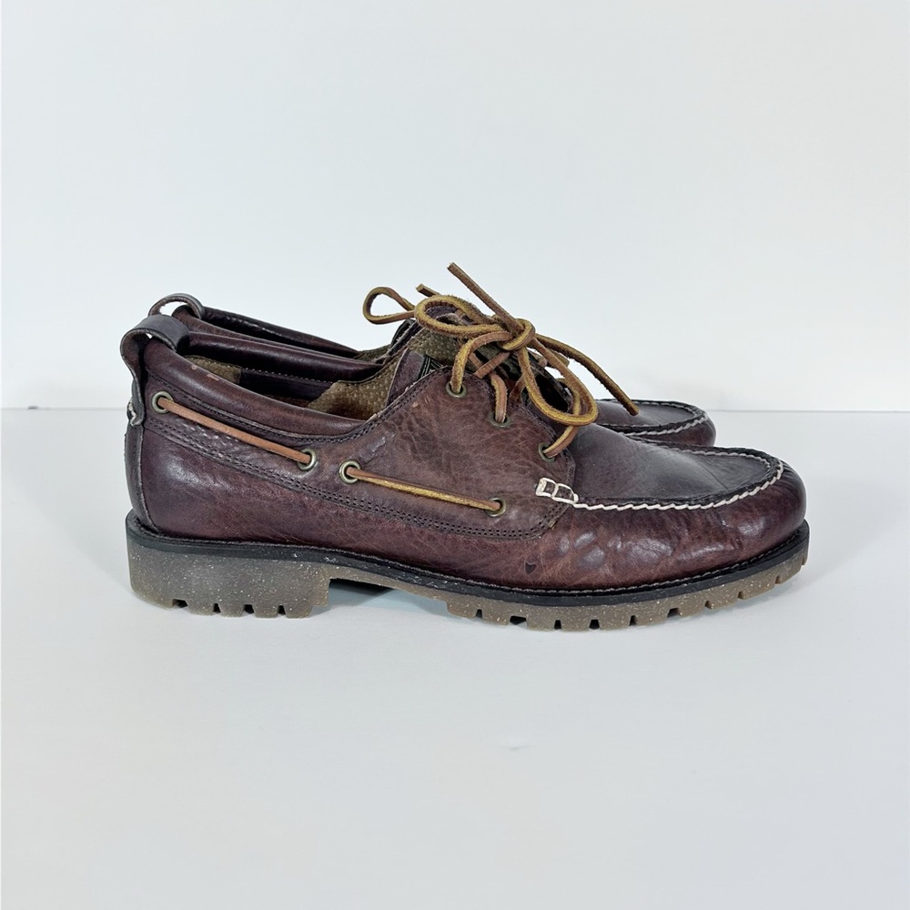 Polo Ralph Lauren Men's Size 9 D Reegan Brown Leather Boat Shoes Slip On Loafers